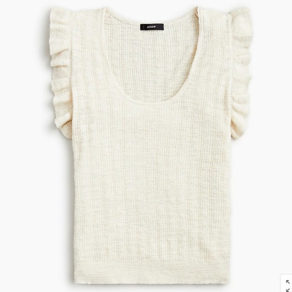 J. Crew Linen Ruffle Top